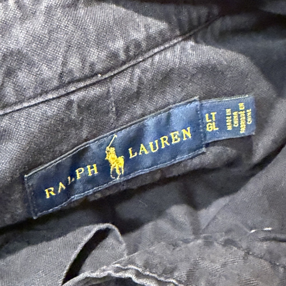 Polo Ralph Lauren Men's Long Sleeve Shirt Size LT/ GL Navy Blue Embroidered Vtg - Picture 7 of 8